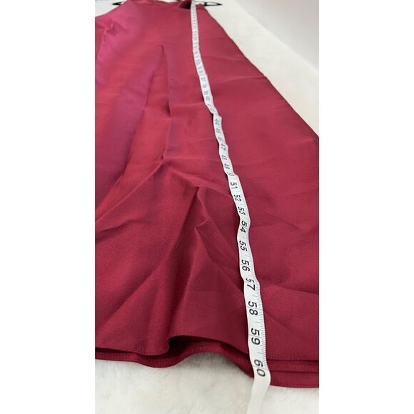 NWT Alfred Sung Size 2 Lace-Up Back Satin Twill A-Line Gown - Burgundy MSRP $25 - Picture 6 of 12